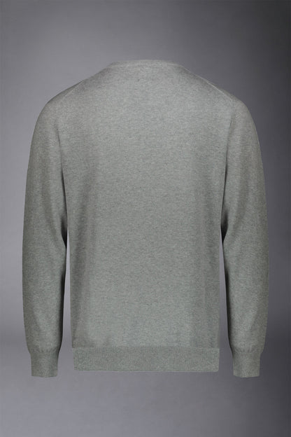 Men's roundneck wool and cotton sweater