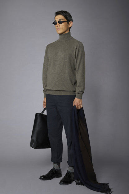 Men's wool and cotton turtleneck sweater