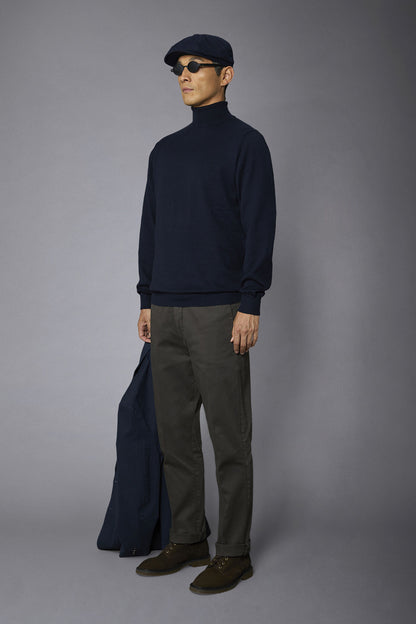Men's wool and cotton turtleneck sweater