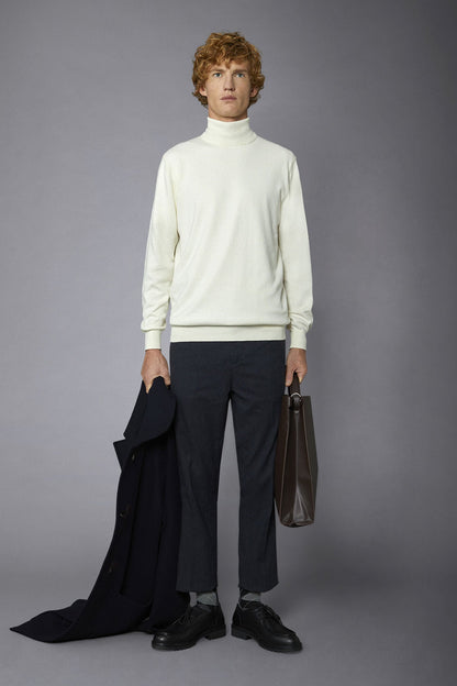Men's wool and cotton turtleneck sweater
