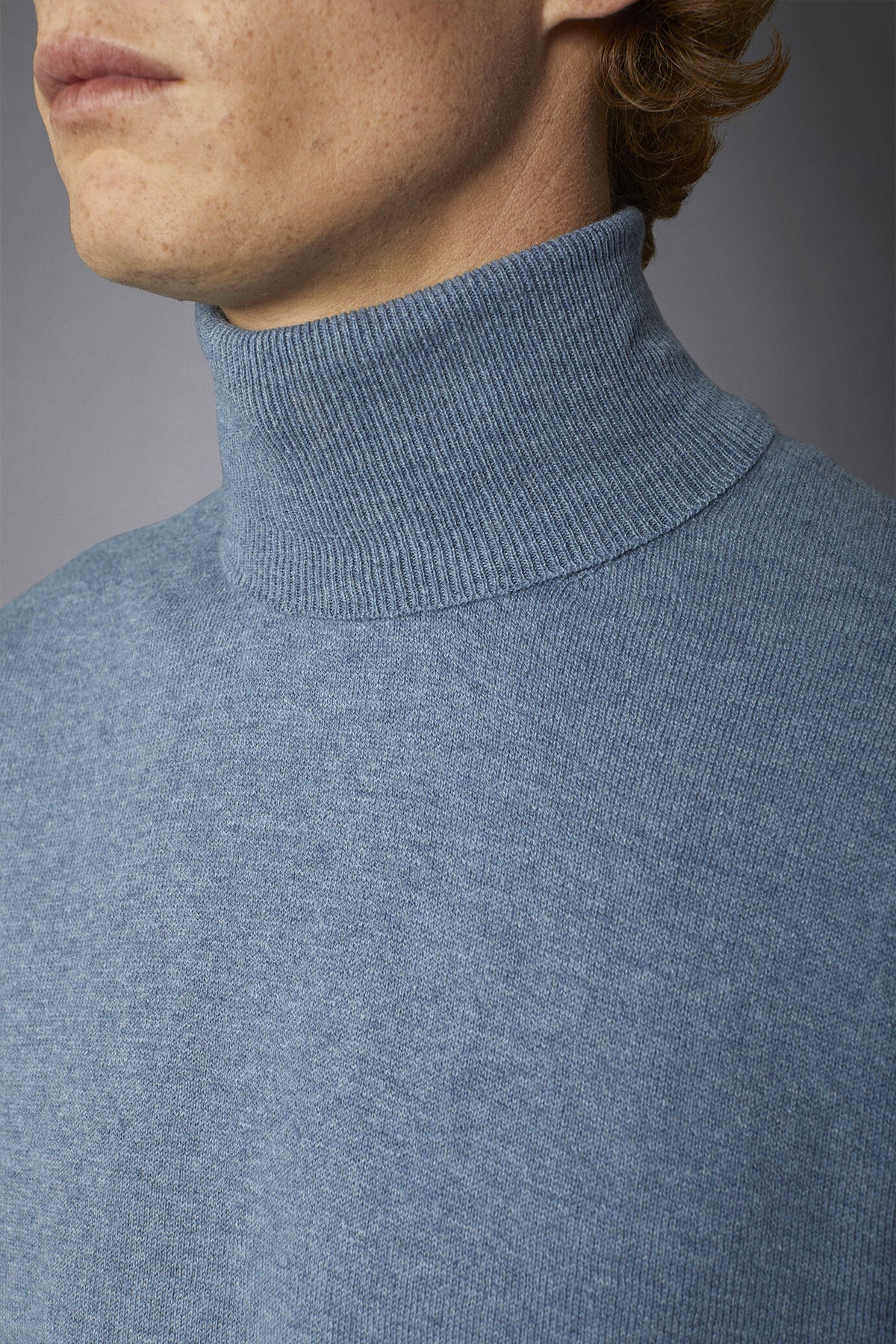 Men's wool and cotton turtleneck sweater