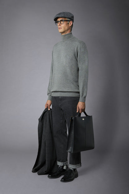Men's wool and cotton turtleneck sweater