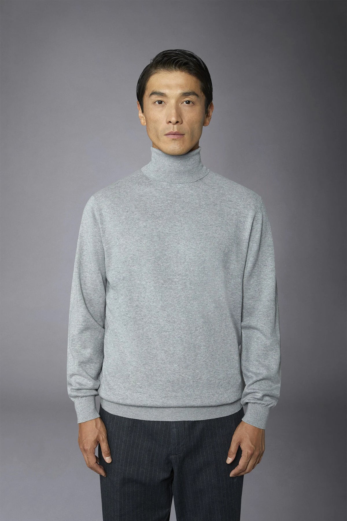Men's wool and cotton turtleneck sweater