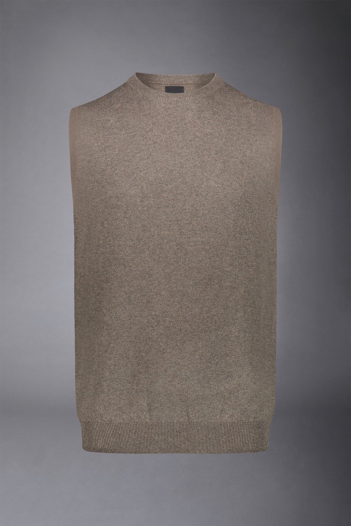 Men's wool and cotton roundneck waistcoat