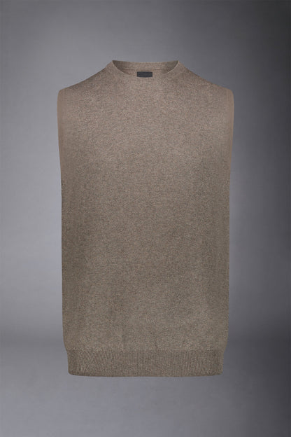 Men's wool and cotton roundneck waistcoat