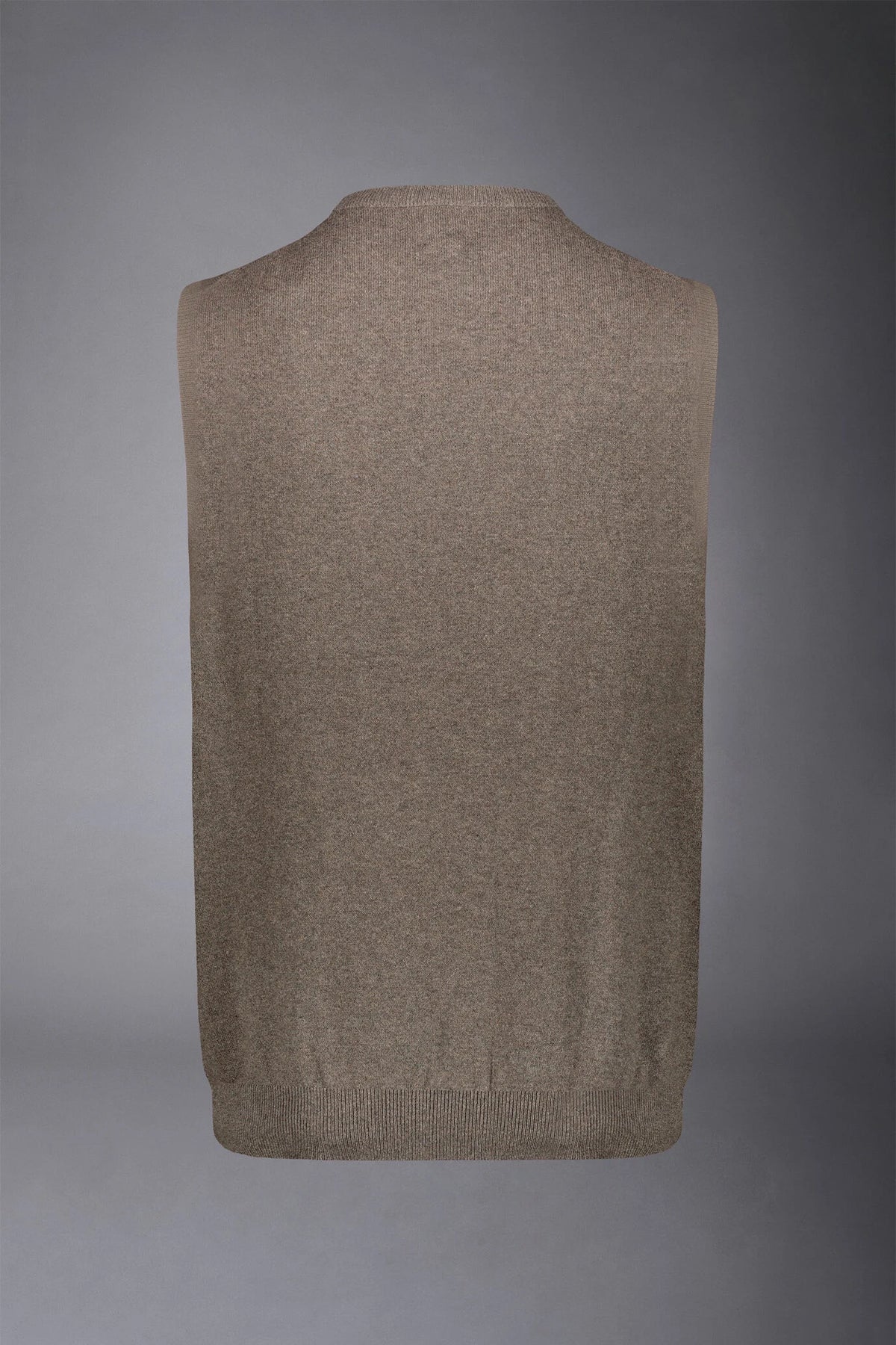 Men's wool and cotton roundneck waistcoat