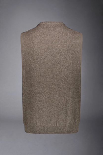 Men's wool and cotton roundneck waistcoat