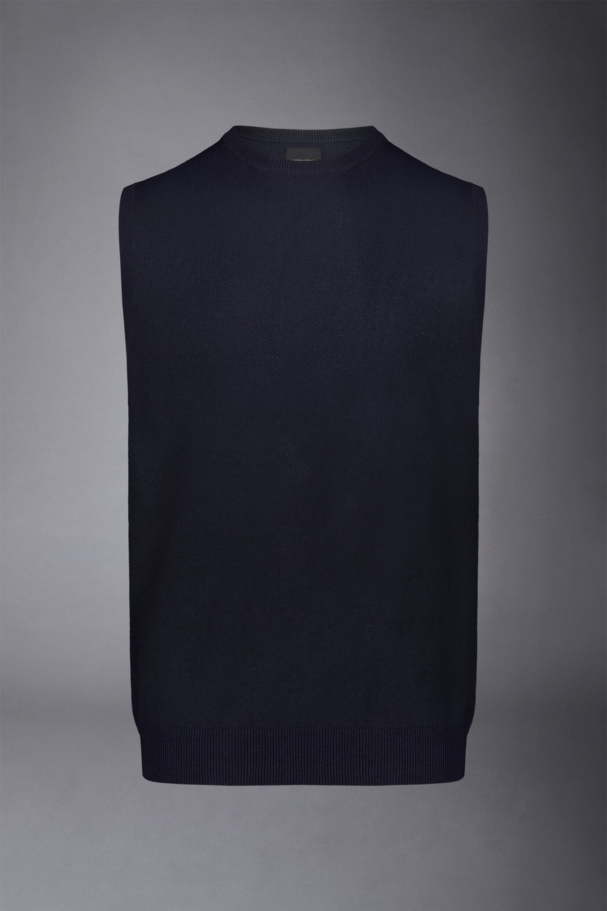 Men's wool and cotton roundneck waistcoat