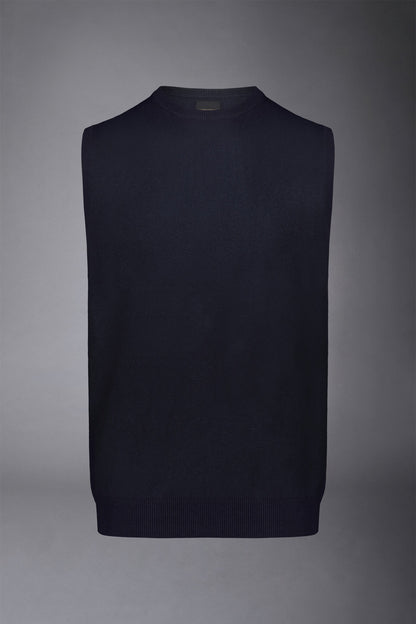 Men's wool and cotton roundneck waistcoat