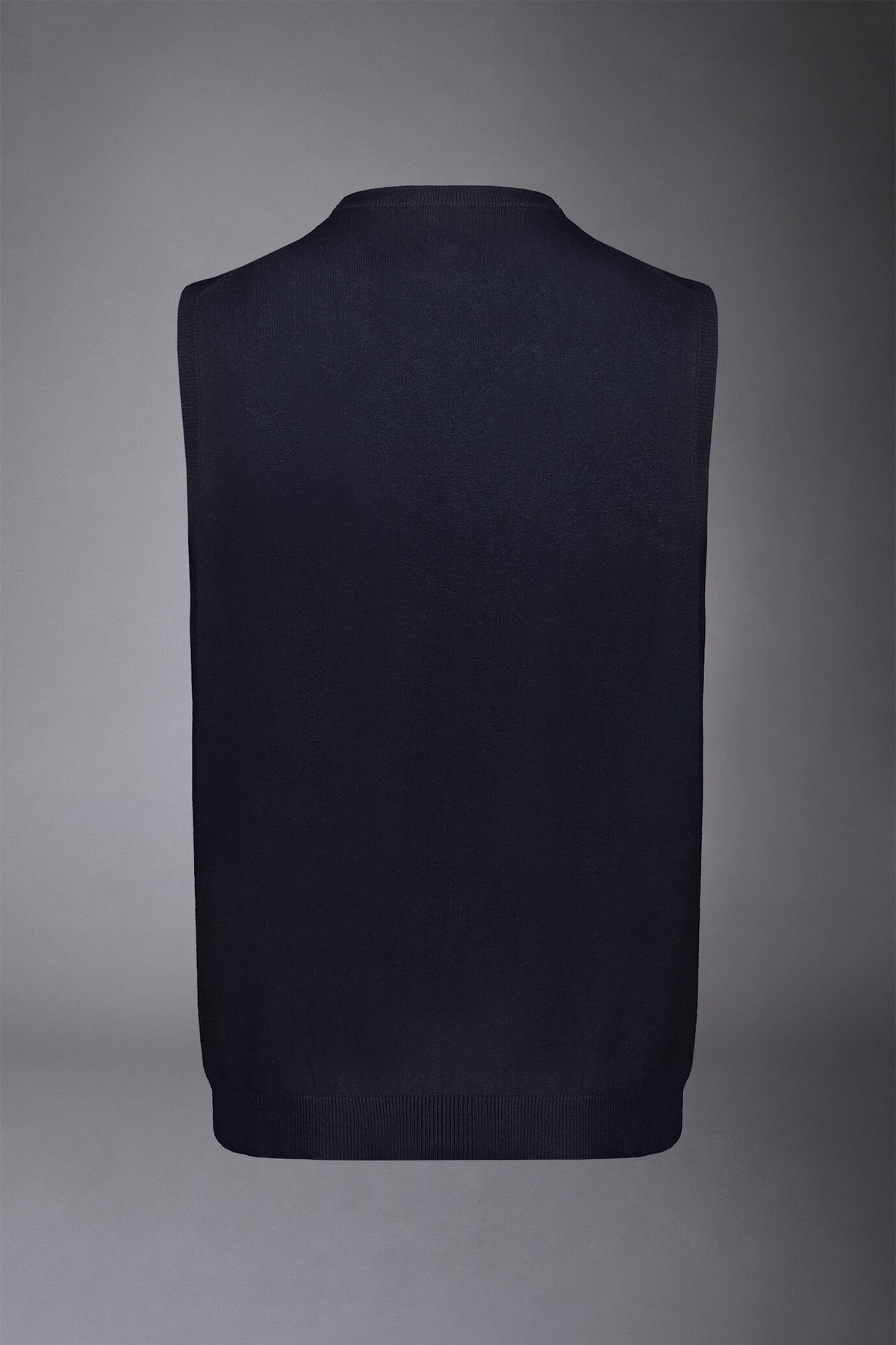 Men's wool and cotton roundneck waistcoat