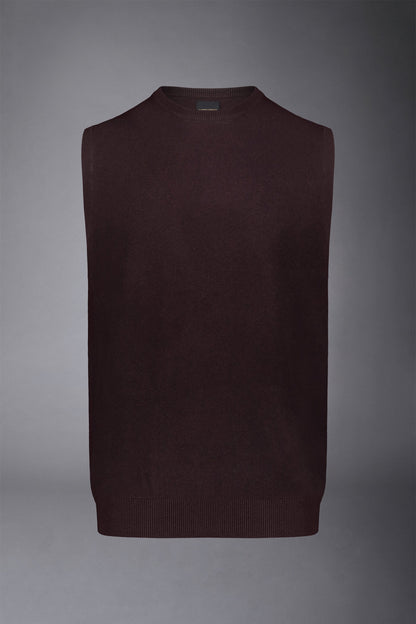 Men's wool and cotton roundneck waistcoat