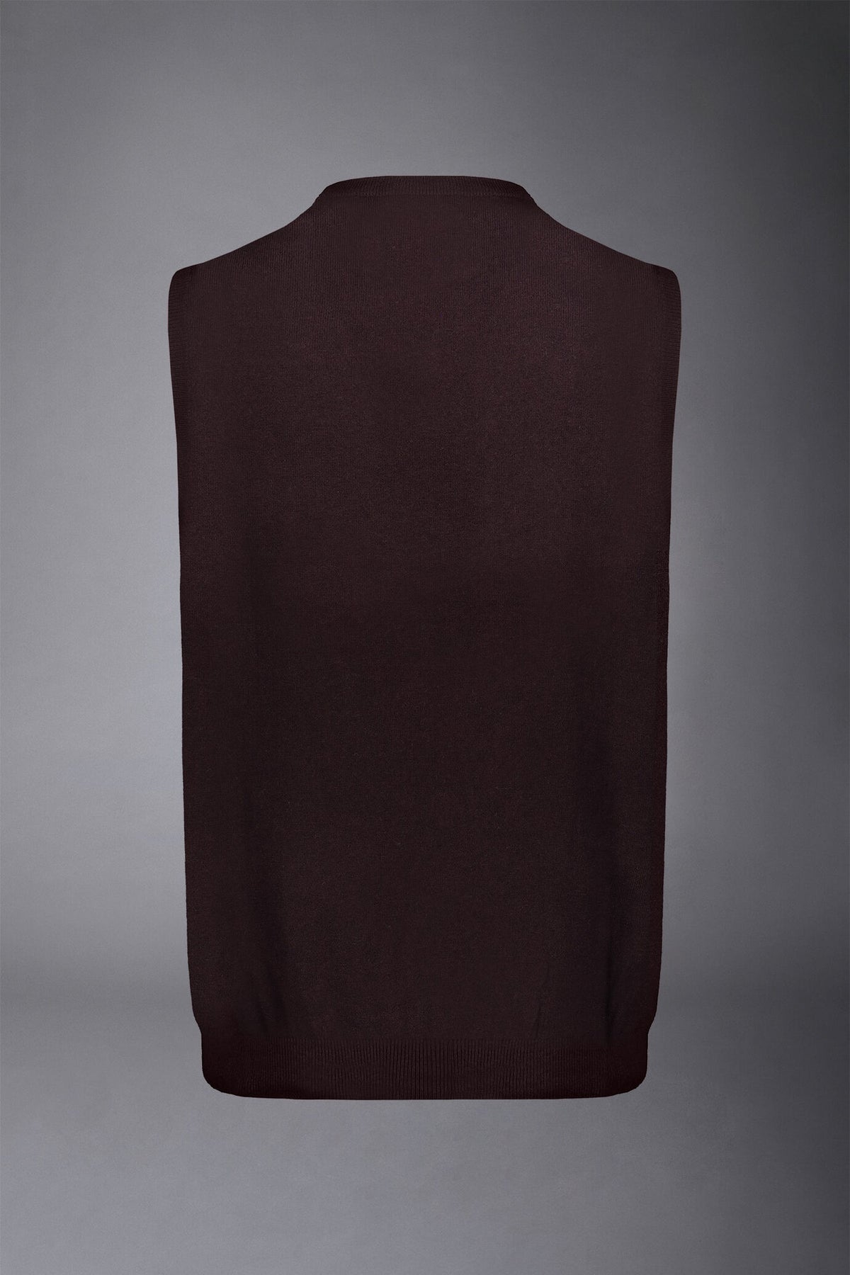Men's wool and cotton roundneck waistcoat