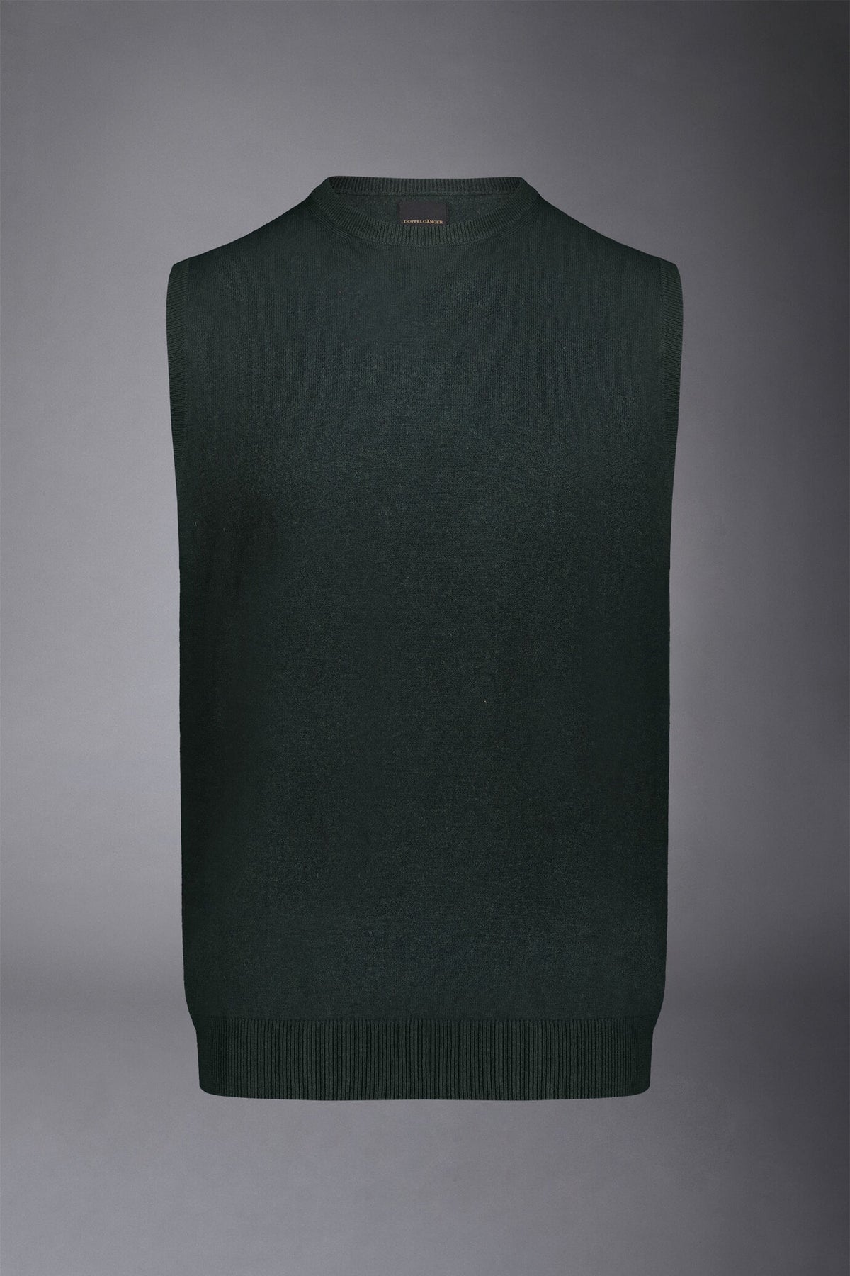 Men's wool and cotton roundneck waistcoat