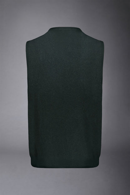 Men's wool and cotton roundneck waistcoat