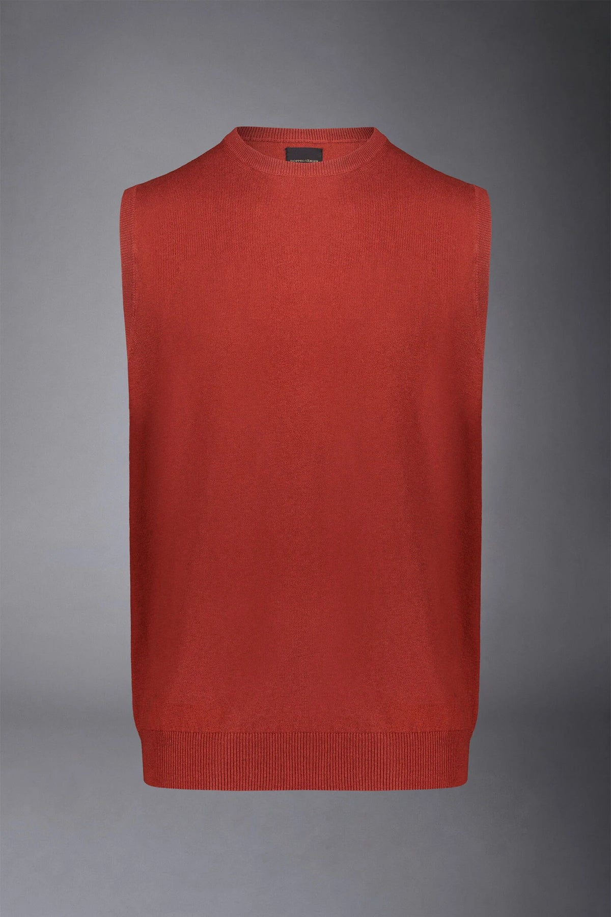 Men's wool and cotton roundneck waistcoat