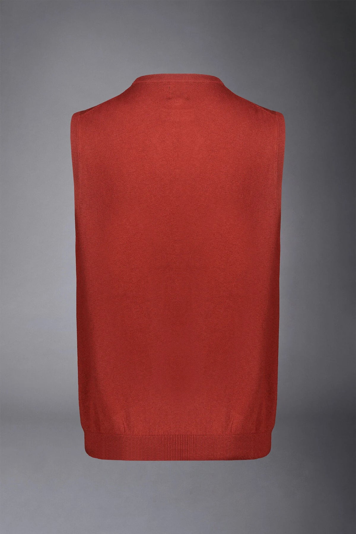 Men's wool and cotton roundneck waistcoat
