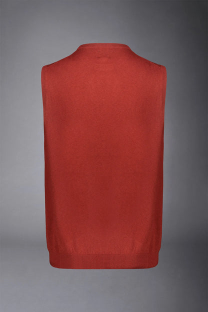 Men's wool and cotton roundneck waistcoat