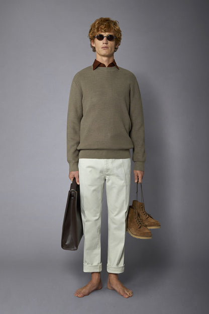 Men's roundneck sweater with English rib knitting regular fit