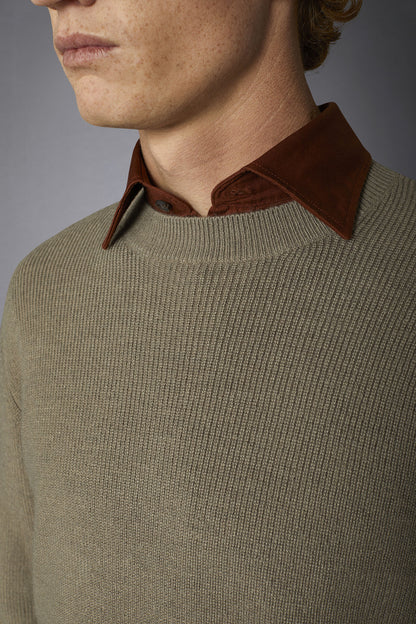 Men's roundneck sweater with English rib knitting regular fit