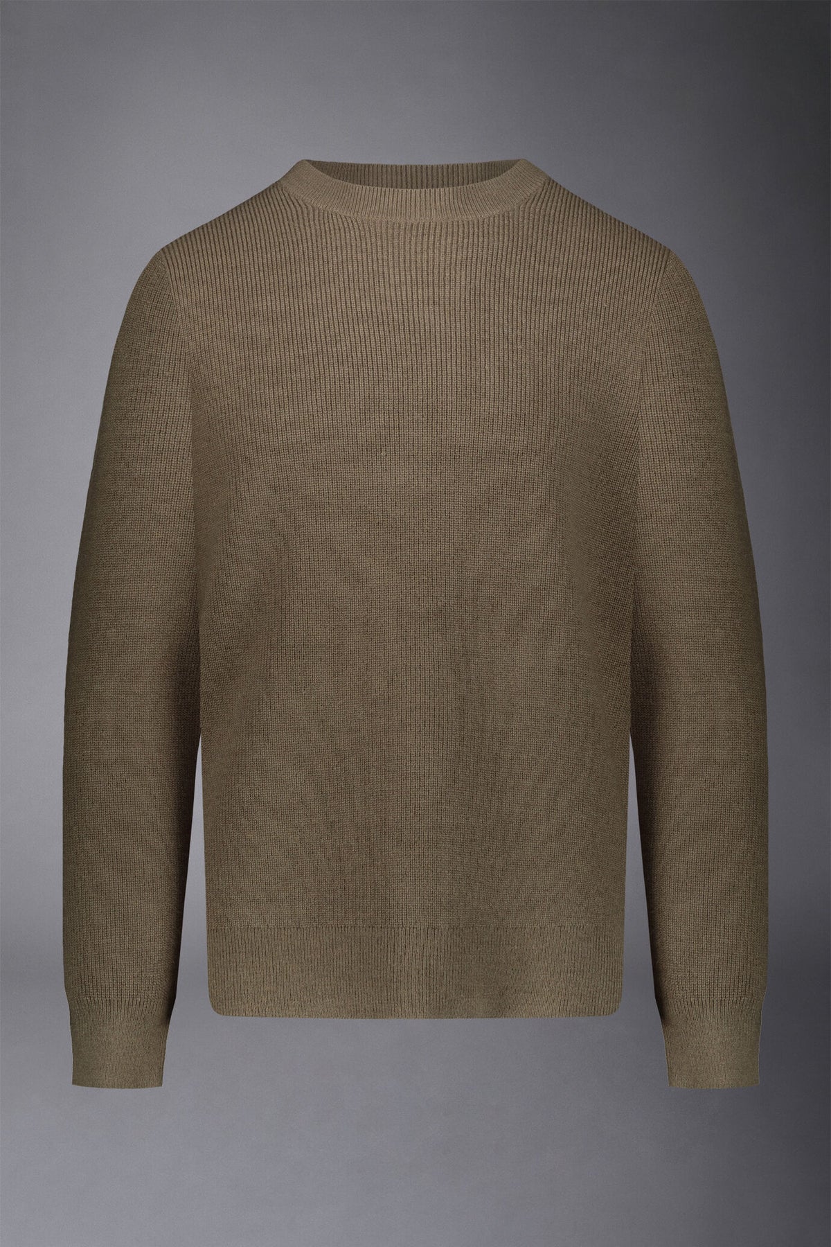 Men's roundneck sweater with English rib knitting regular fit