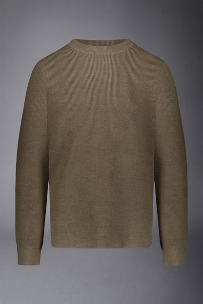 Men's roundneck sweater with English rib knitting regular fit