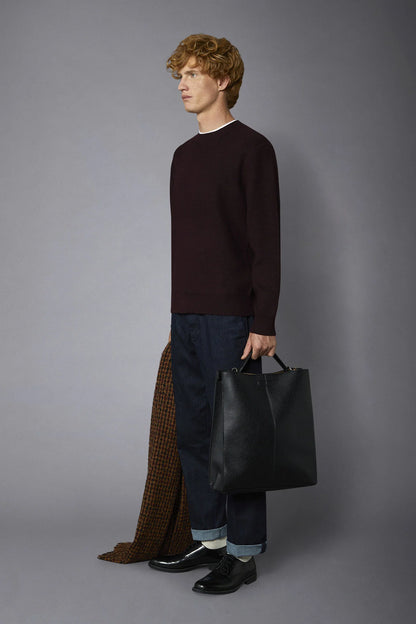 Men's roundneck sweater with English rib knitting regular fit