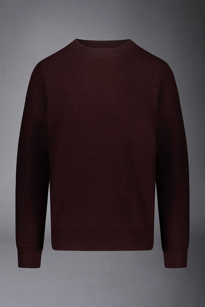 Men's roundneck sweater with English rib knitting regular fit