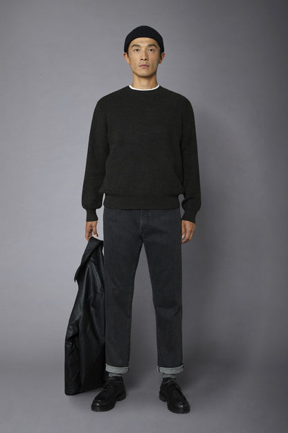 Men's roundneck sweater with English rib knitting regular fit