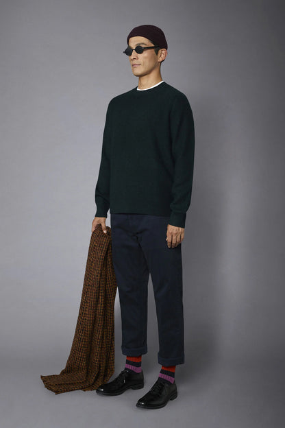 Men's roundneck sweater with English rib knitting regular fit