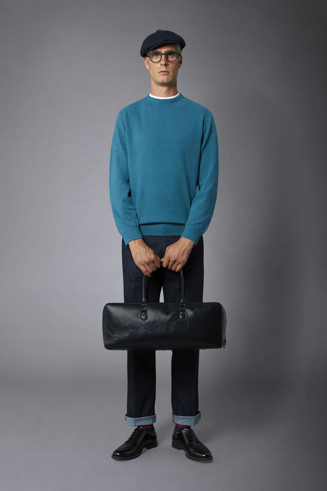Men's crew neck wool blend lambswool regular fit sweater