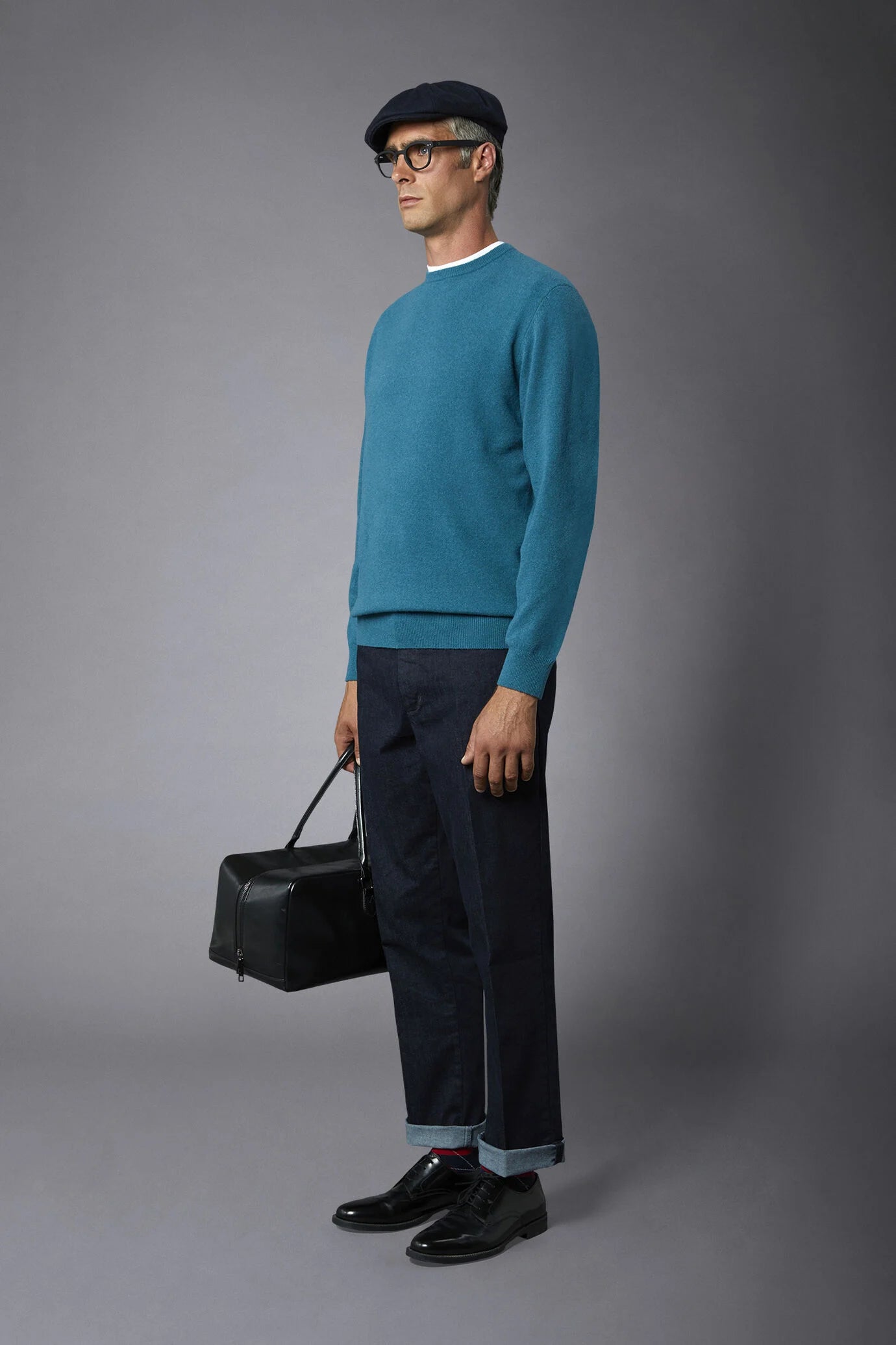 Men's crew neck wool blend lambswool regular fit sweater