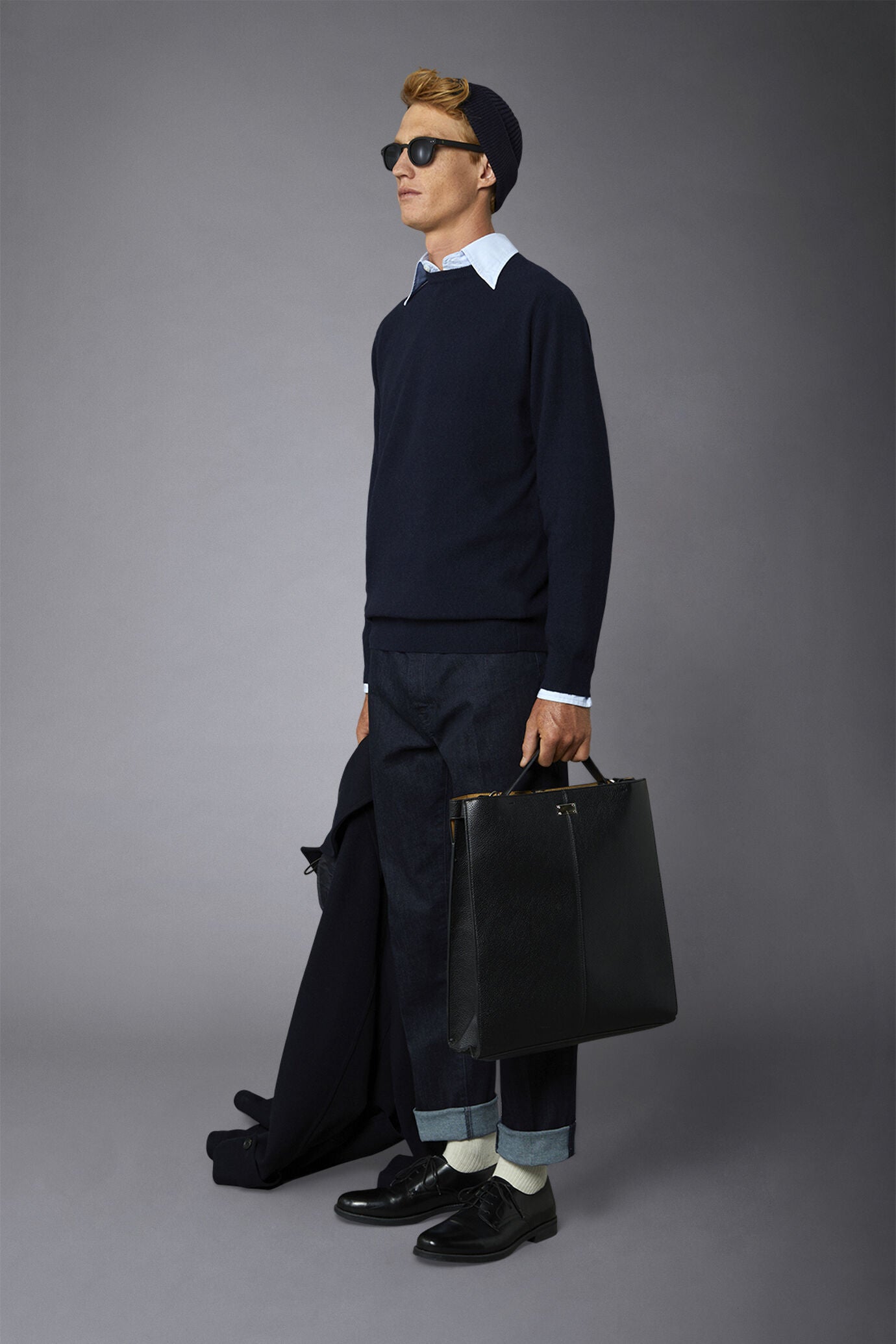 Men's crew neck wool blend lambswool regular fit sweater