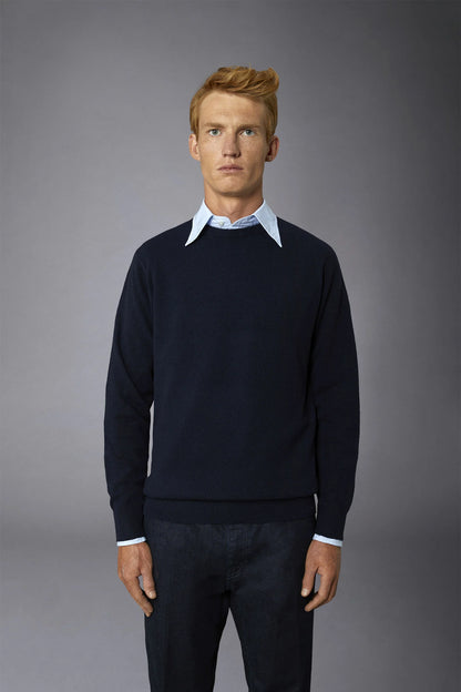 Men's crew neck wool blend lambswool regular fit sweater
