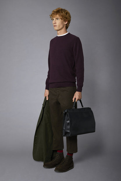 Men's crew neck wool blend lambswool regular fit sweater