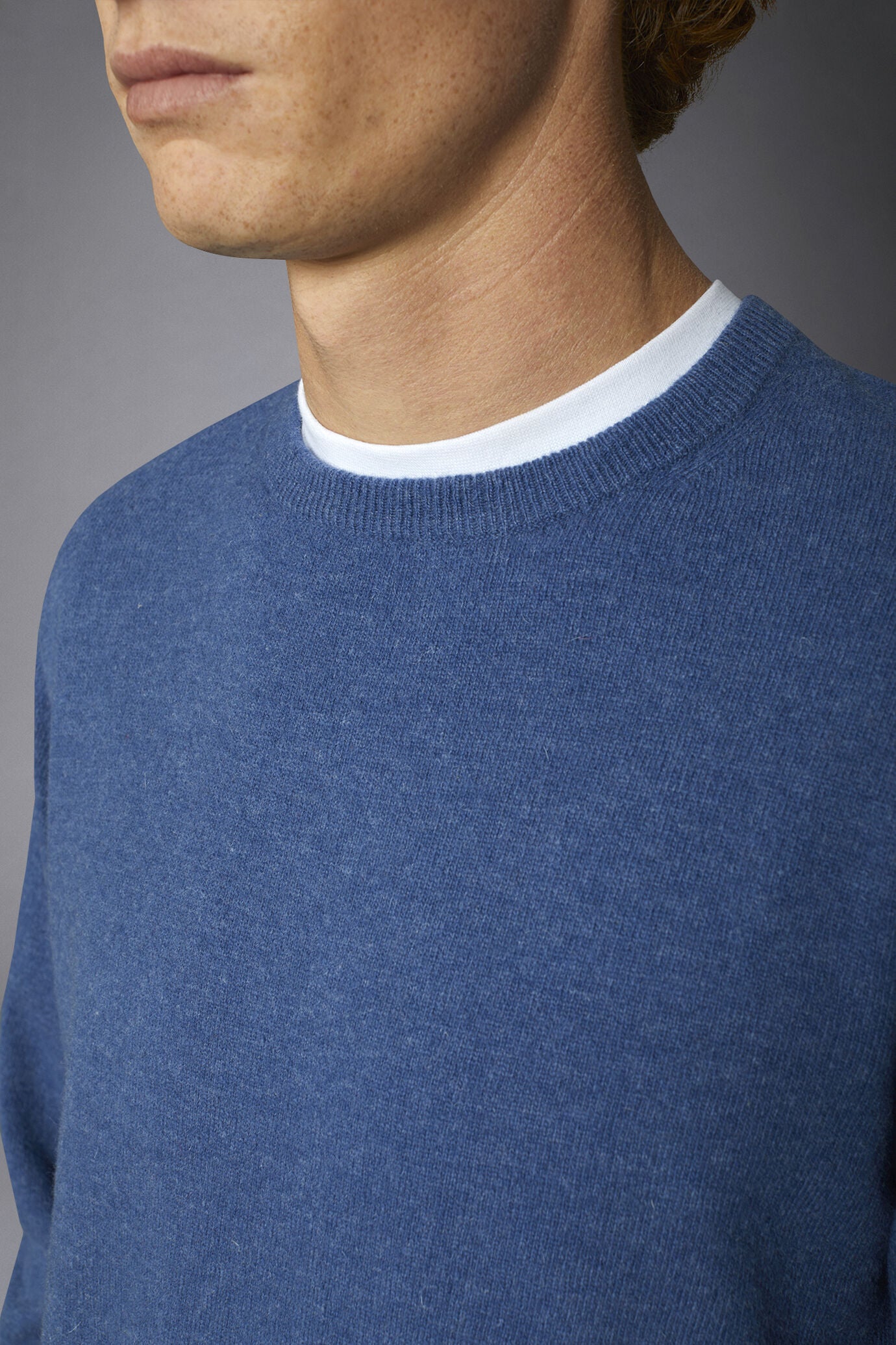 Men's crew neck wool blend lambswool regular fit sweater