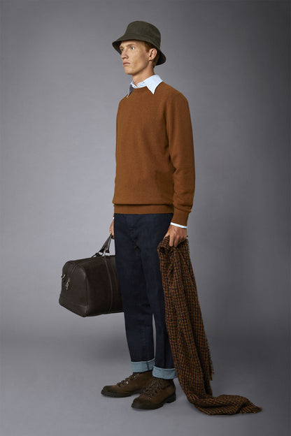 Men's crew neck wool blend lambswool regular fit sweater