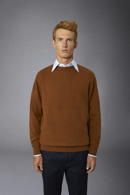 Men's crew neck wool blend lambswool regular fit sweater