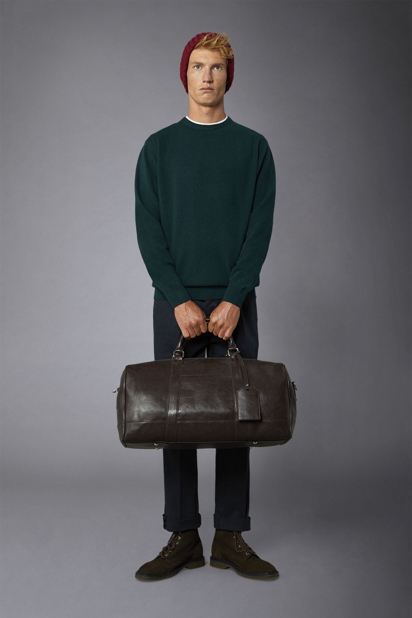 Men's crew neck wool blend lambswool regular fit sweater