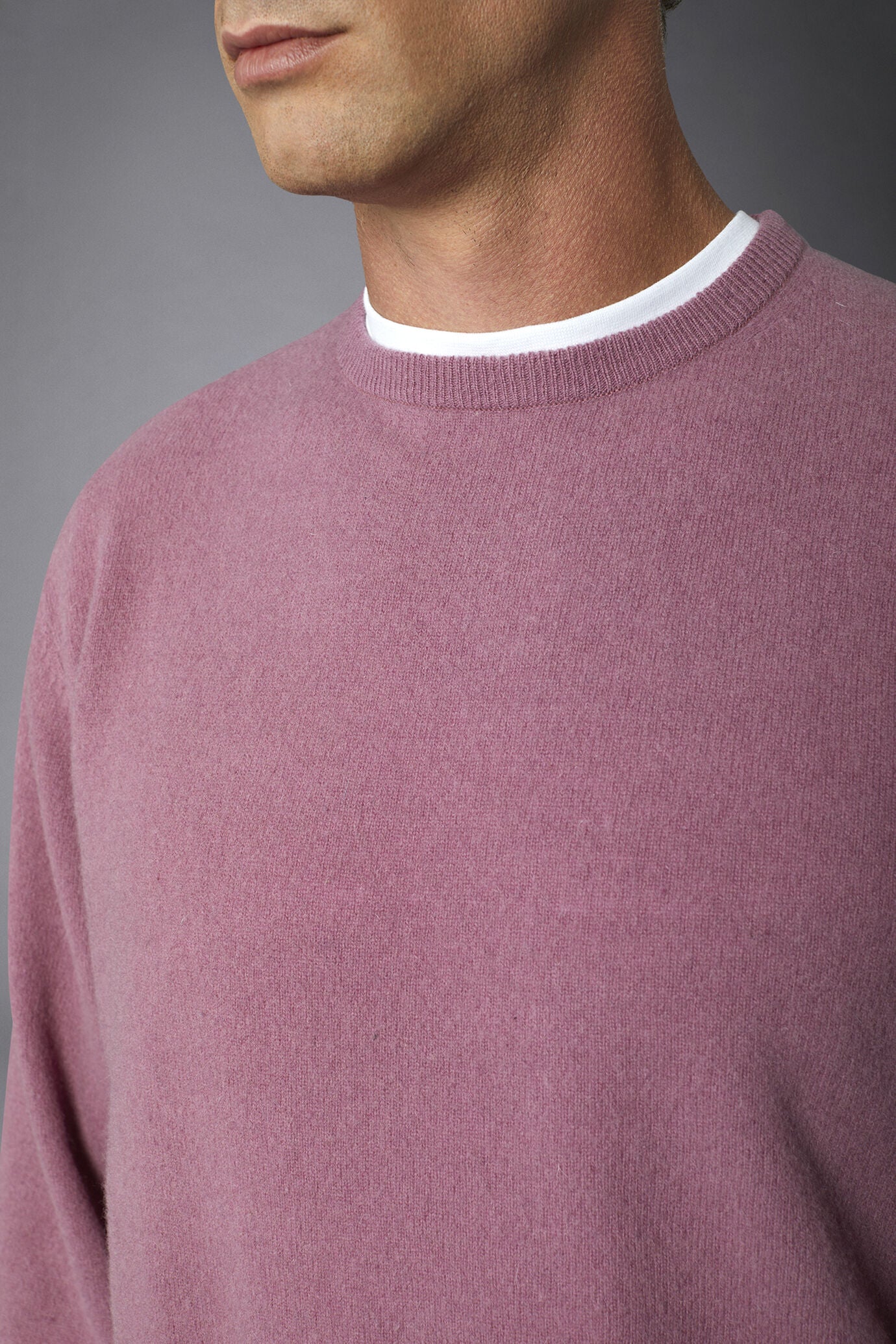 Men's crew neck wool blend lambswool regular fit sweater