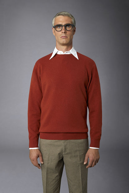 Men's crew neck wool blend lambswool regular fit sweater