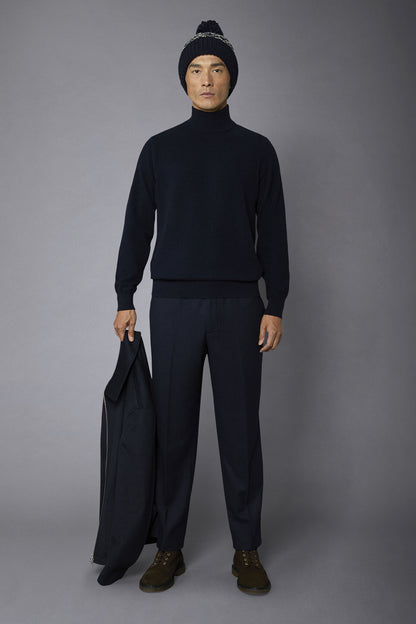 Men's turtleneck lambswool blend regular fit sweater