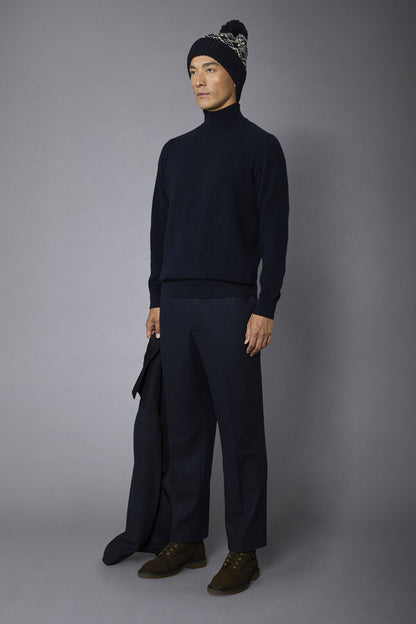 Men's turtleneck lambswool blend regular fit sweater