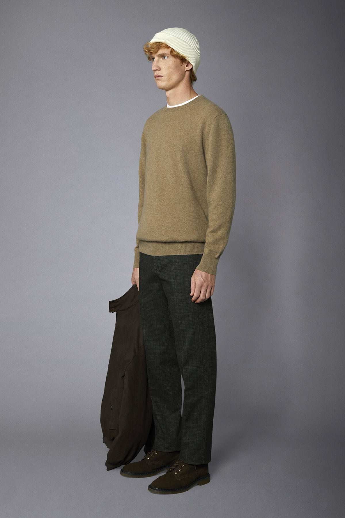 Men's 100% cashmere regular fit roundneck sweater