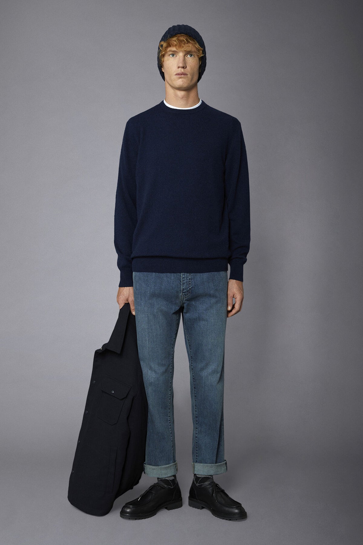 Men's 100% cashmere regular fit roundneck sweater
