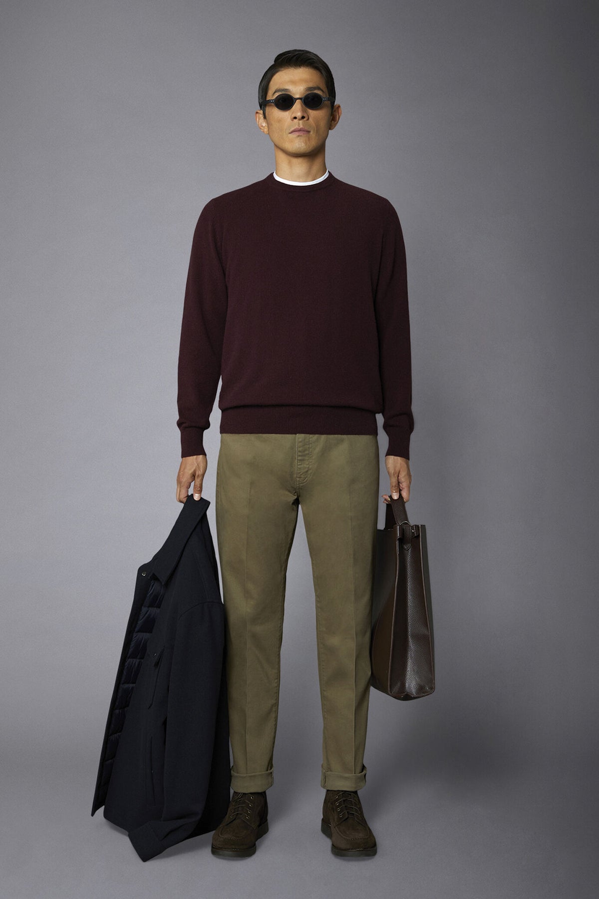 Men's 100% cashmere regular fit roundneck sweater