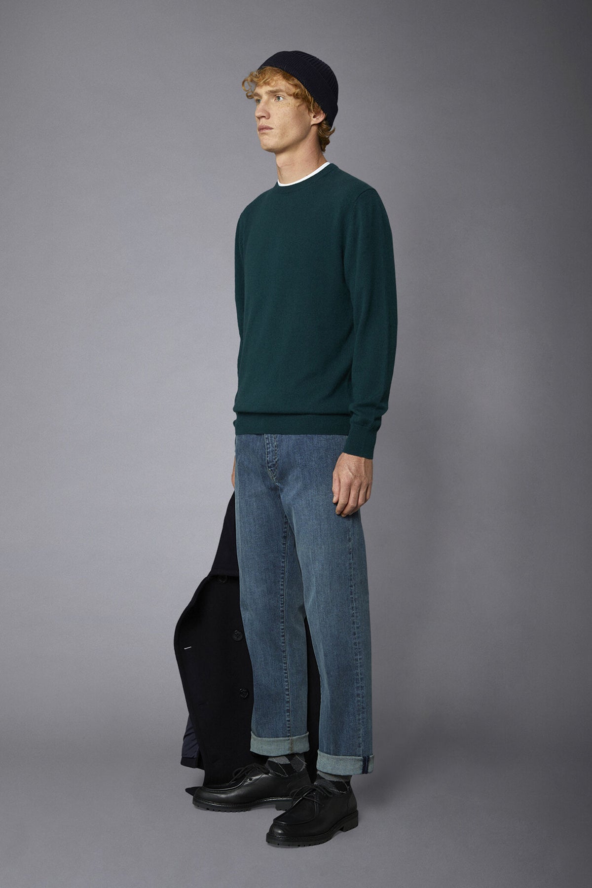 Men's 100% cashmere regular fit roundneck sweater