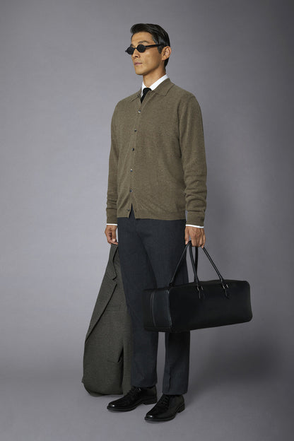 Genderless 100% cashmere regular fit polo shirt