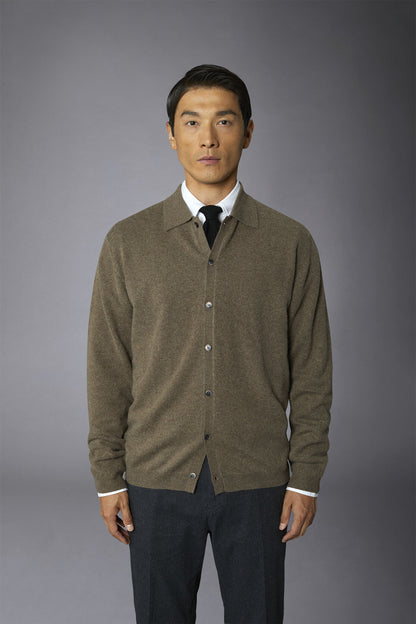 Genderless 100% cashmere regular fit polo shirt