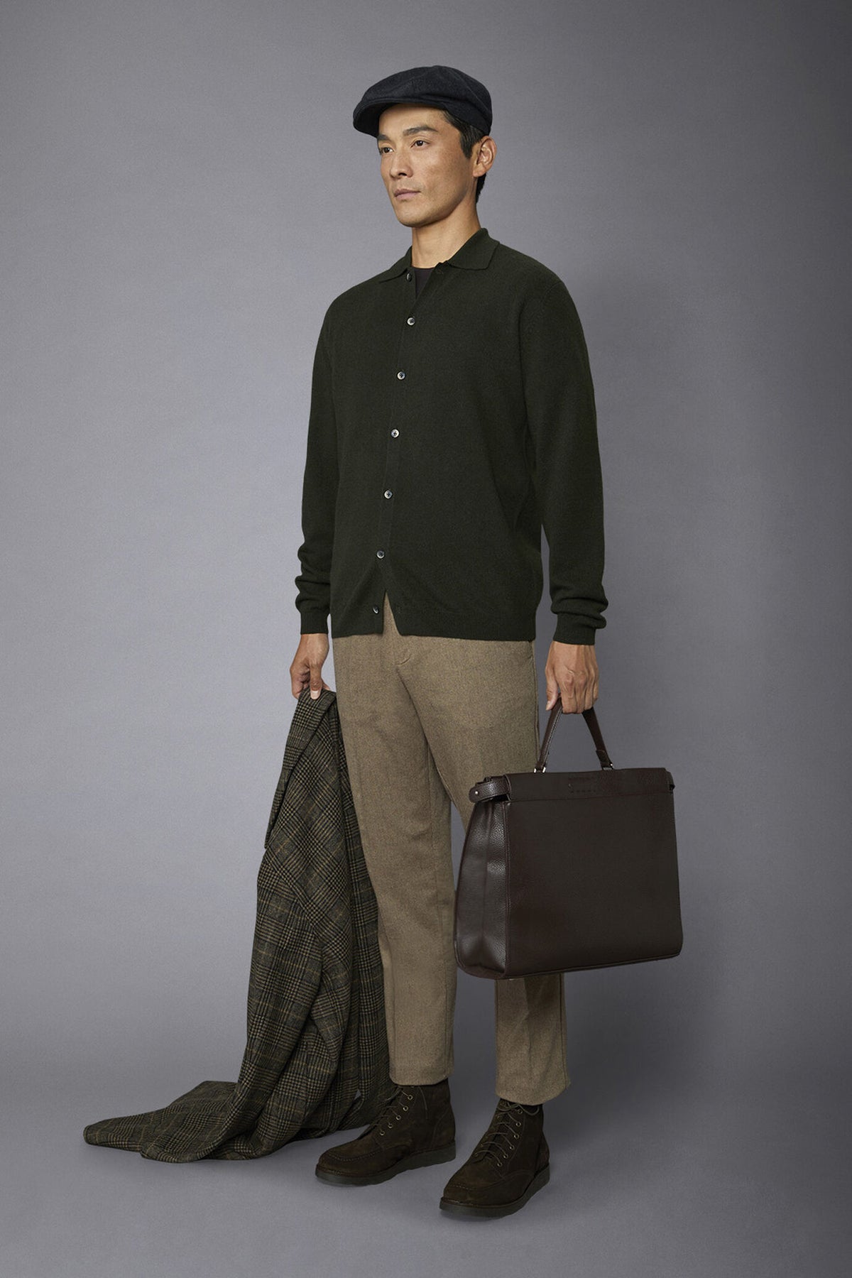 Genderless 100% cashmere regular fit polo shirt