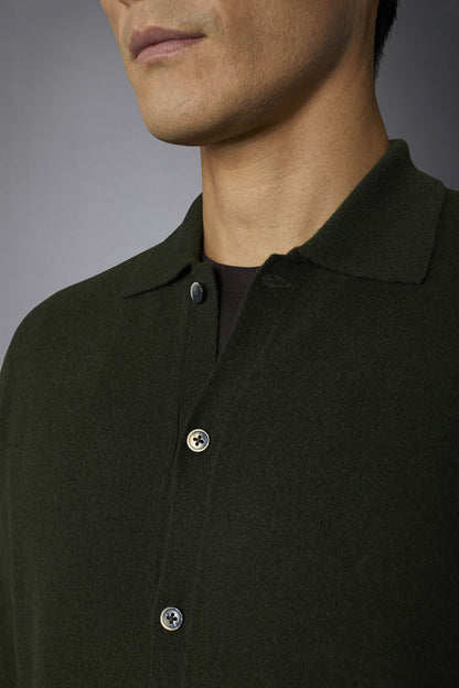 Genderless 100% cashmere regular fit polo shirt